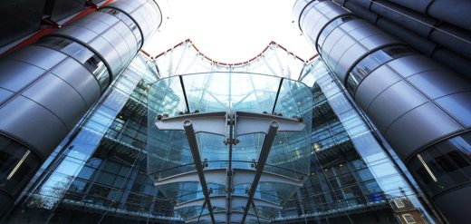 Glass fronted dramatic building