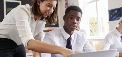 School pupil on a laptop