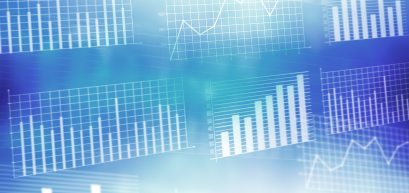 Business charts on a screen