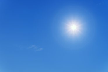 Sun in a clear blue sky