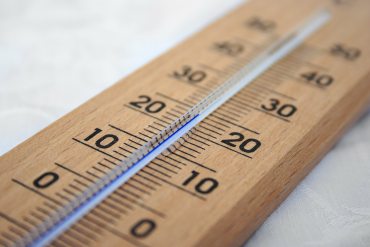 Thermometer displaying a rooms temperature